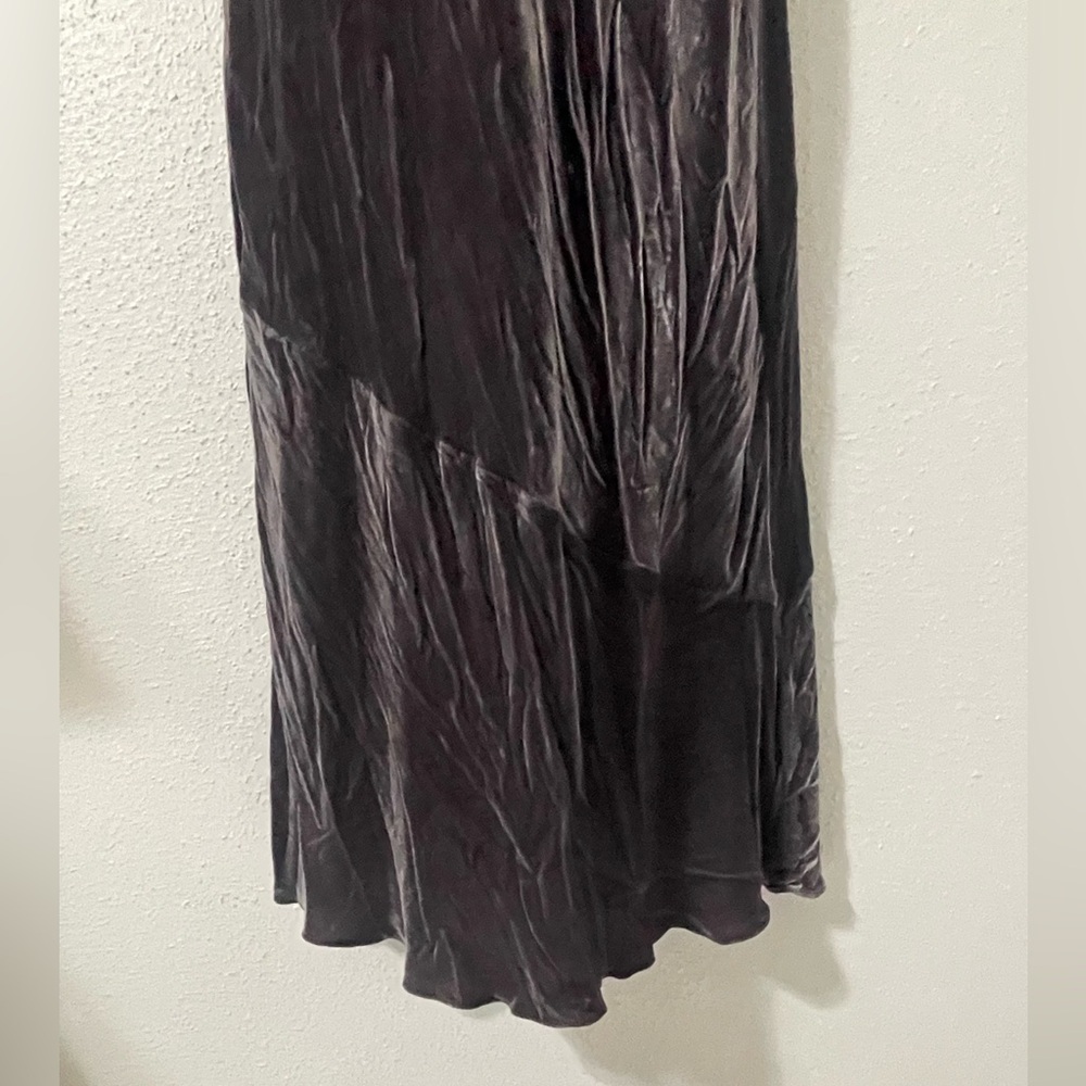 NWT Aritzia Wilfred Michelet black velvet silk blend midi slip dress M - Picture 4 of 11